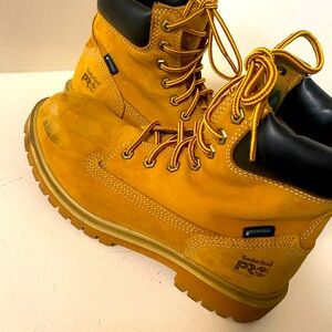Steel toe boots, timberland brand, size 8.5, great condition - a few scuffs